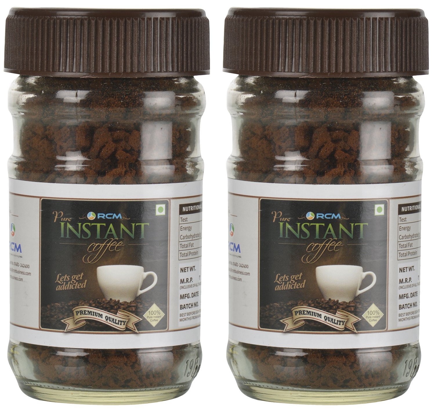 RCM Pure Instant Coffee - 50 Grams (Pack of 2)